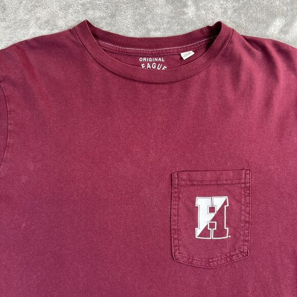 Original League Shirt Mens Small Red Harvard Crimson Vintage Wash Collegiate - Picture 6 of 7
